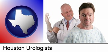 a nervous patient and a smiling urologist in Houston, TX